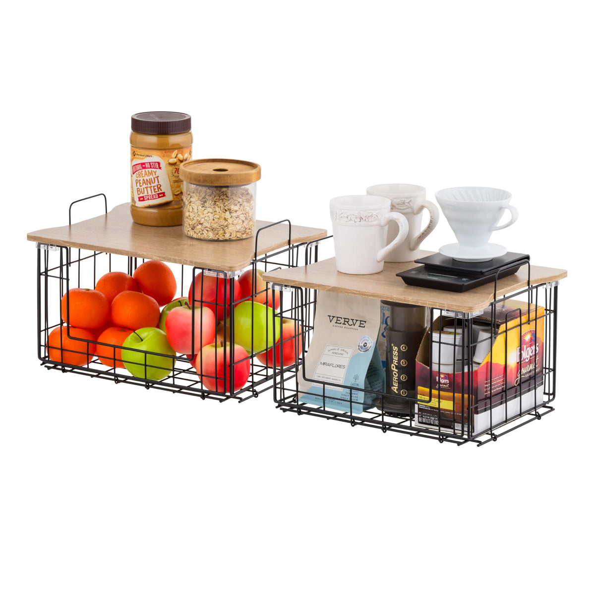 Wire Basket for Pantry Storage (2 Count)