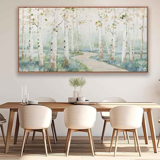 Framed Wall Art Canvas Decor Modern Natural Landscape Wall Art Decorations Artwork Colorful Forest Path Large Home Decor Wall Art Prints Framed for Living Room Wall Bedroom Kitchen Office Decor 29×58 Inch With Framed