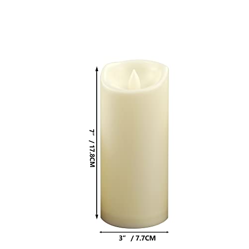 Outdoor Battery Operated Flameless Candles with Remote Timer D3”xH7” 2 PCS (2 Count)