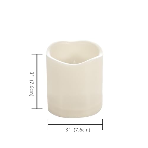 Outdoor Battery Operated Flameless LED Candles with Timer D3”xH3” 6 PCS (6 Count)