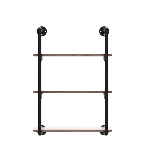 Industrial Pipe Shelves With Wood Planks