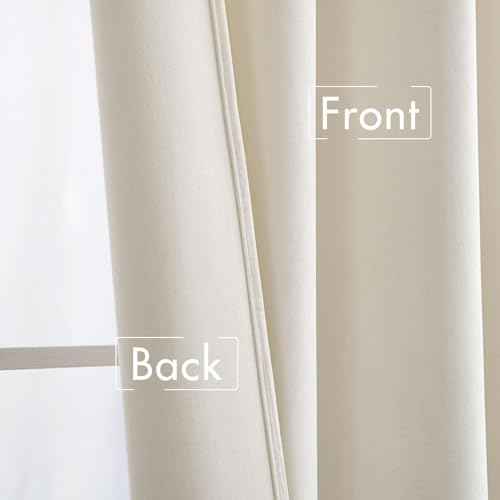 Ivory Blackout Velvet Curtains Drapes 108 Inch Long 52"x108" Bedroom (2 Count)