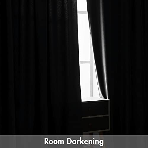 Grey Blackout Velvet Curtains Drapes 96 Inch Long 52"x96" Bedroom (2 Count)