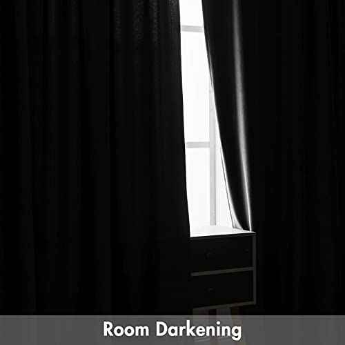 Grey Blackout Velvet Curtains Drapes 90 Inch Long 52"x90" Bedroom (2 Count)