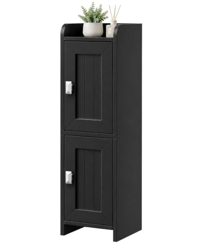 Small Bathroom Cabinet Narrow Toilet Paper Organizer Black