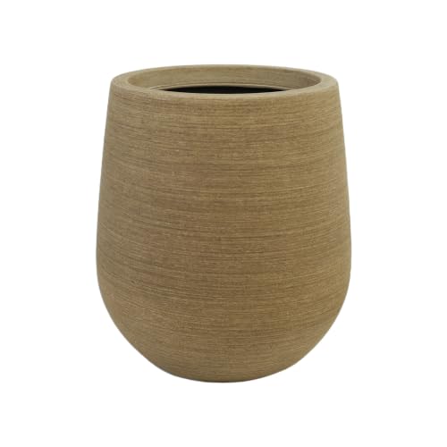 16.9" H Wood like Large Plastic Tall Planter with Drainage Holes and Plug