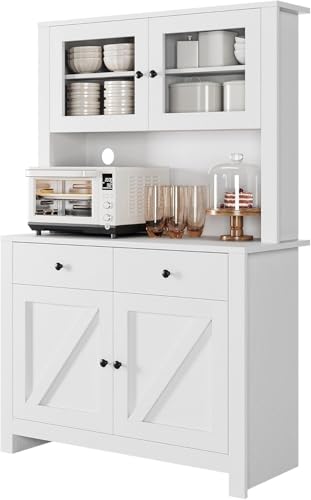 Kitchen Pantry Cabinet with Microwave Stand