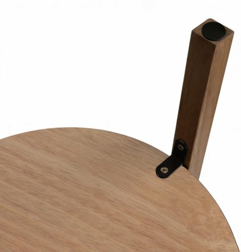 2 Tier Round Coffee Table Wood Nesting Side Table