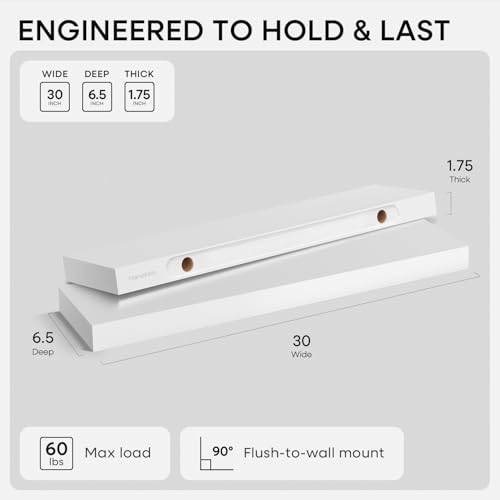 30 Inch Floating Shelves (4 Count)