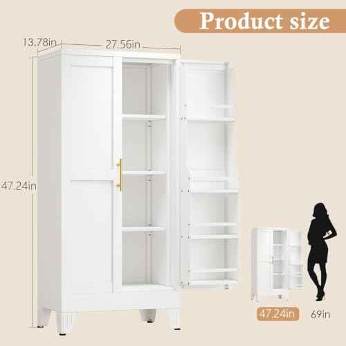 48" H Metal Kitchen Pantry Storage Cabinet