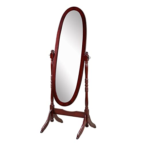 Traditional Queen Anna Style Wood Floor Cheval Mirror