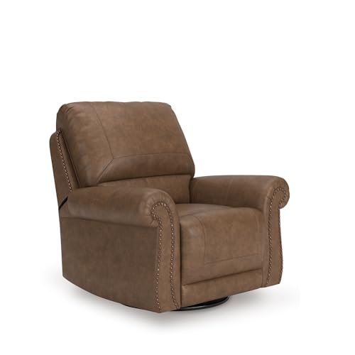 Furniture Faux Leather Swivel Glider Recliner