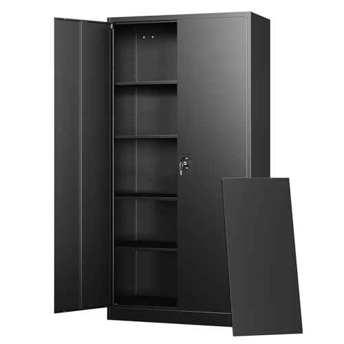 Metal Garage Storage Cabinets with Lock Door and Adjustable Shelves