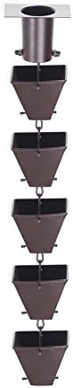 Nutshell Stores Medium Square Cups Rain Chain - Bronze - 16 Feet