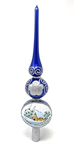 Tree Topper Mouth Blown Crystal Finial Tree Topper Traditional Tree Toppers Christmas Decorations Hand Decorated Made in Poland