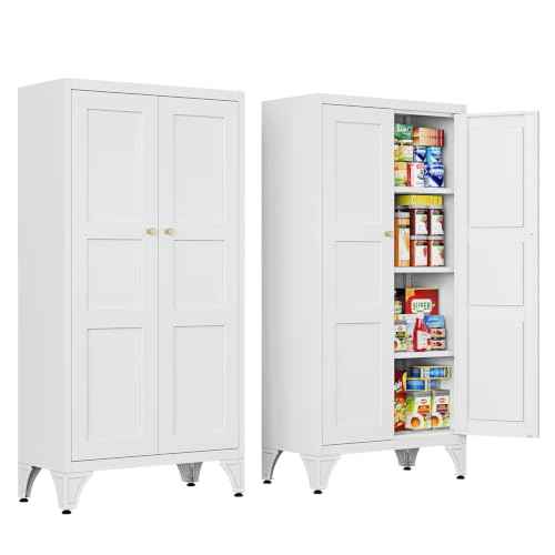 Metal Storage Cabinet with Doors and Shelves