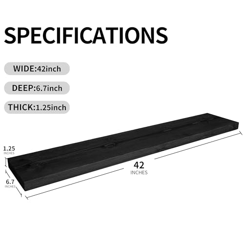 Wood Floating Shelves for Wall 42 inch Set of 2