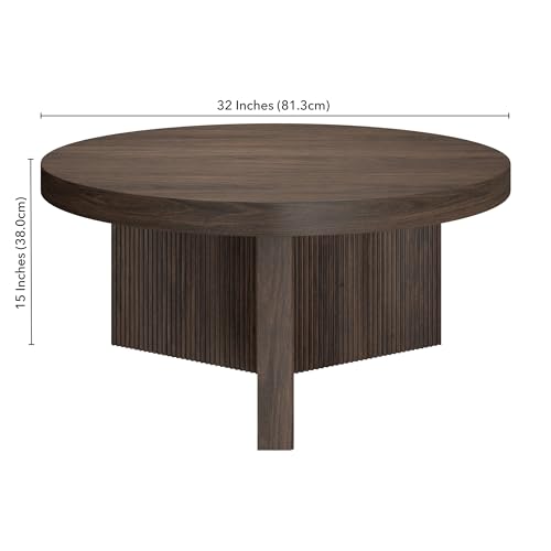 32" Scandinavian Fluted Coffee Table
