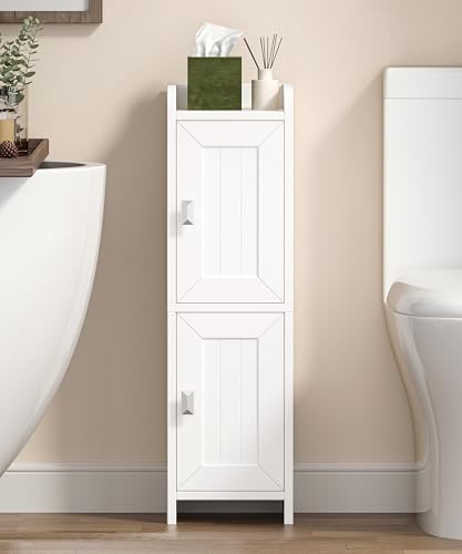Small Bathroom Cabinet Narrow Toilet Paper Organizer White