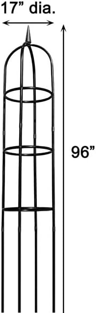 Classic Garden Obelisks, Black, 96'', by Harbor Garden, Set of 2, R352HG-CP2