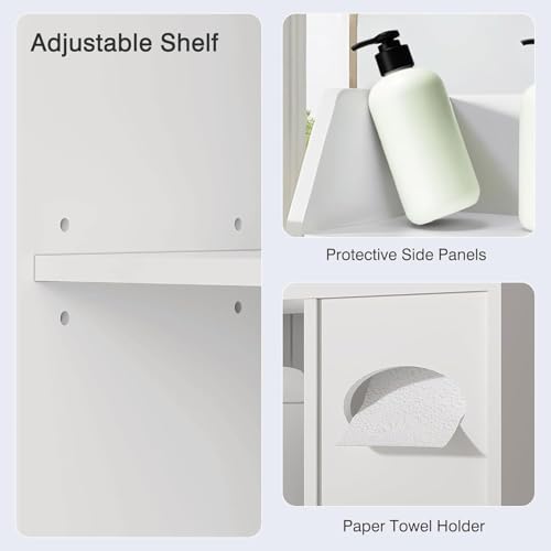Over The Toilet Storage Cabinet with Sliding Doors