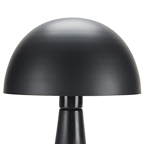 Home 16" Matte Black Metal Mushroom Table Lamp