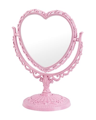 Heart Shaped Cute Vanity Princess Mirror for Desk