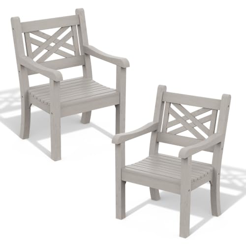 Poly Lumber Outdoor Patio Dining Chair with Arms Set of 2 (2 Count)