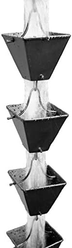 Nutshell Stores Medium Square Cups Rain Chain - Black - 13 Feet