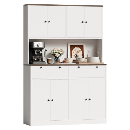 71" Tall Kitchen Pantry Storage Cabinet with Charging Station