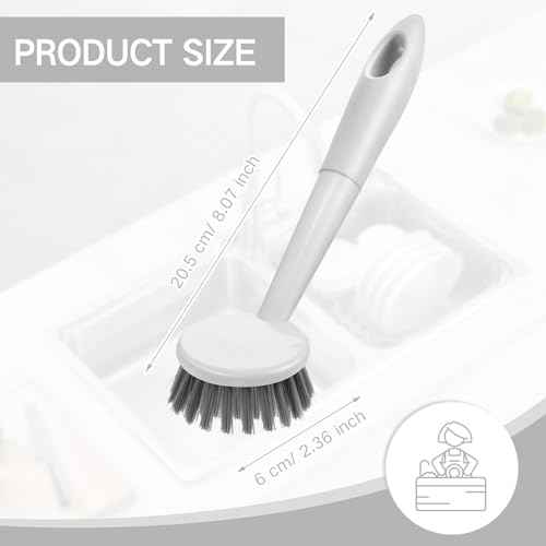 12 Pack Long Handle Dish Scrub Brush Stiff Bristles (12 Count)