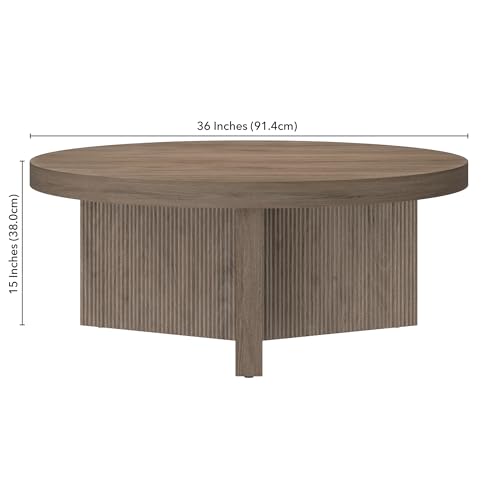 36" Scandinavian Fluted Coffee Table
