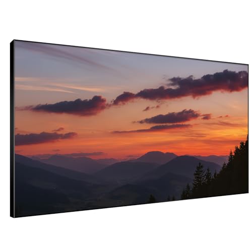 46"x72" Extra Large Framed Wall Art Scenic Sunset Over Mountain Range with Glowing Sky for Home Living Room Bedroom Decor