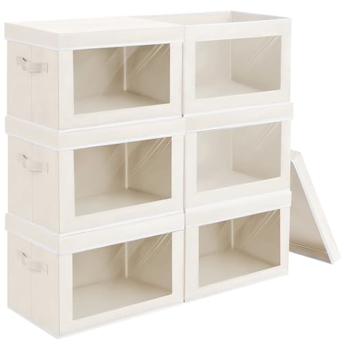 Large Storage Bins with Lids (6 Count)