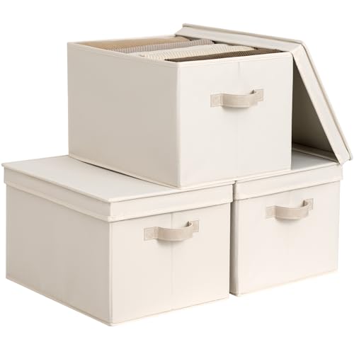 Fabric Storage Bins with Lids (3 Count)