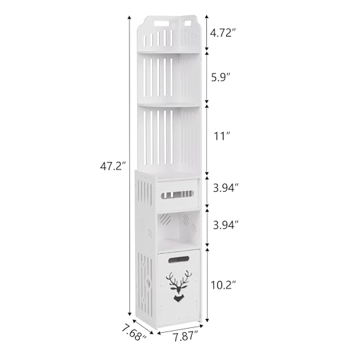 Tall Narrow Bathroom Storage Shelf