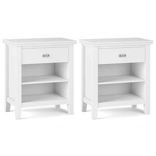 Artisan 24" Wide Bedside Nightstands in White