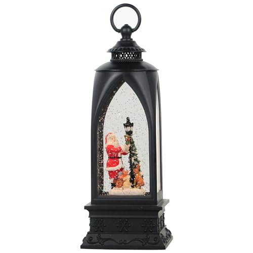 12” Christmas Snow Globe Lantern Snowman with Music & Timer