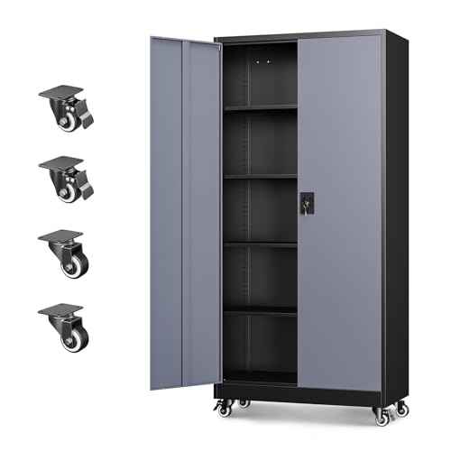 Metal Garage Storage Cabinets with Lock Door and Adjustable Shelves