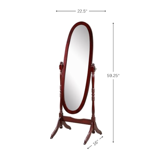 Traditional Queen Anna Style Wood Floor Cheval Mirror