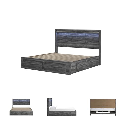 King Platform Bed Frame with Storage