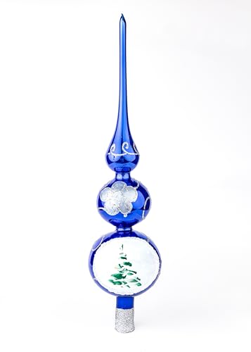 Tree Topper Mouth Blown Crystal Finial Tree Topper Traditional Tree Toppers Christmas Decorations Hand Decorated Made in Poland
