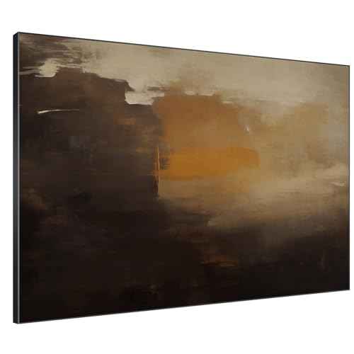 46"x60" Extra Large Framed Wall Art Abstract Dark Horizon Moody Landscape Illustration for Home Living Room Bedroom Decor