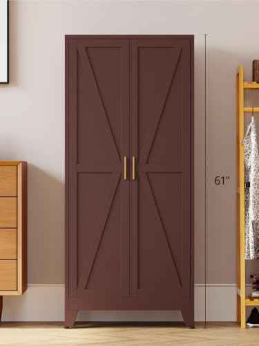 61" Tall Farmhouse Metal Pantry Cabinet