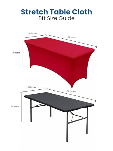 Spandex Table Cloth 2 Pack [8FT (2 Count)