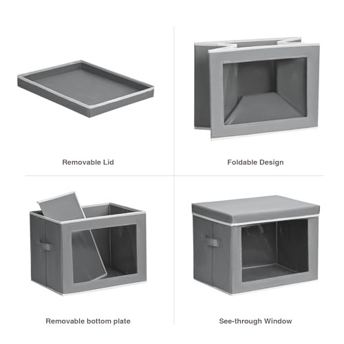 Storage Bins Storage Baskets for Shelves with Window (3 Count)