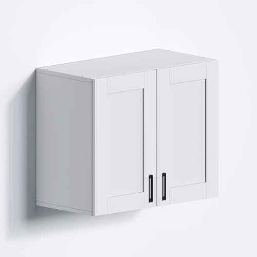 White Laundry Room Cabinets and Storage with 2 Doors and Utility Adjustable Shelf