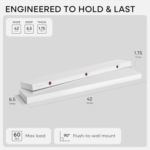 42 Inch Floating Shelves (3 Count)