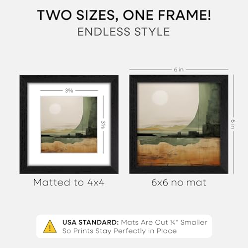 6x6 Black Oak Picture Frame