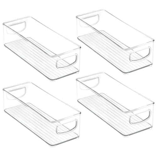 Plastic Bathroom Storage Container Bins w (4 Count)